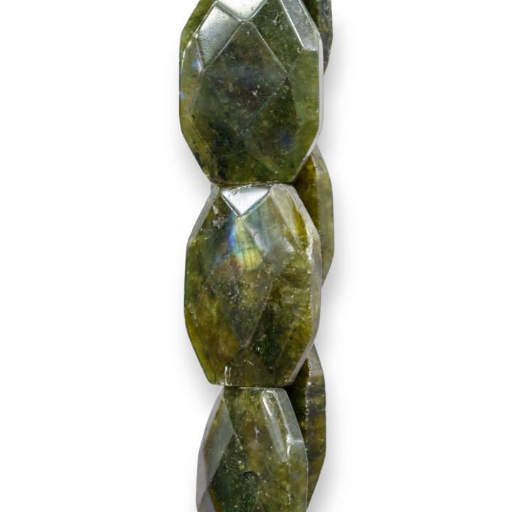 Labradorite Verde Grezzo Irregolare Piatto Sfaccettato 25x35mm