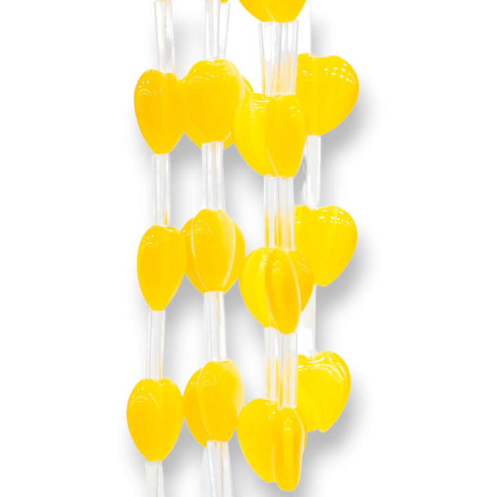 Oeil de Chat Coeur Plat 12mm Orange Clair