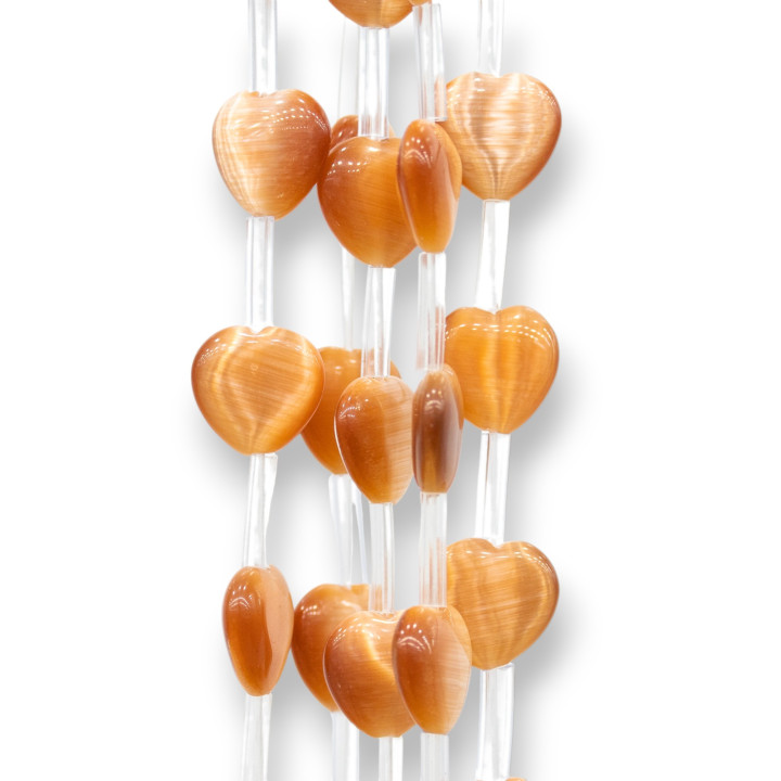 Cat's Eye Heart Plate 12mm Brown