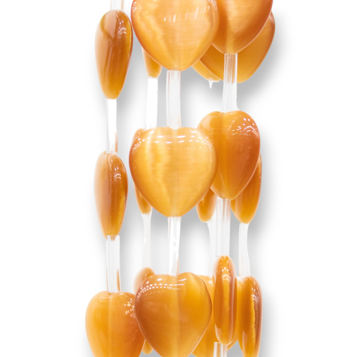 Occhio Di Gatto Cuore Piatto 16mm Arancio