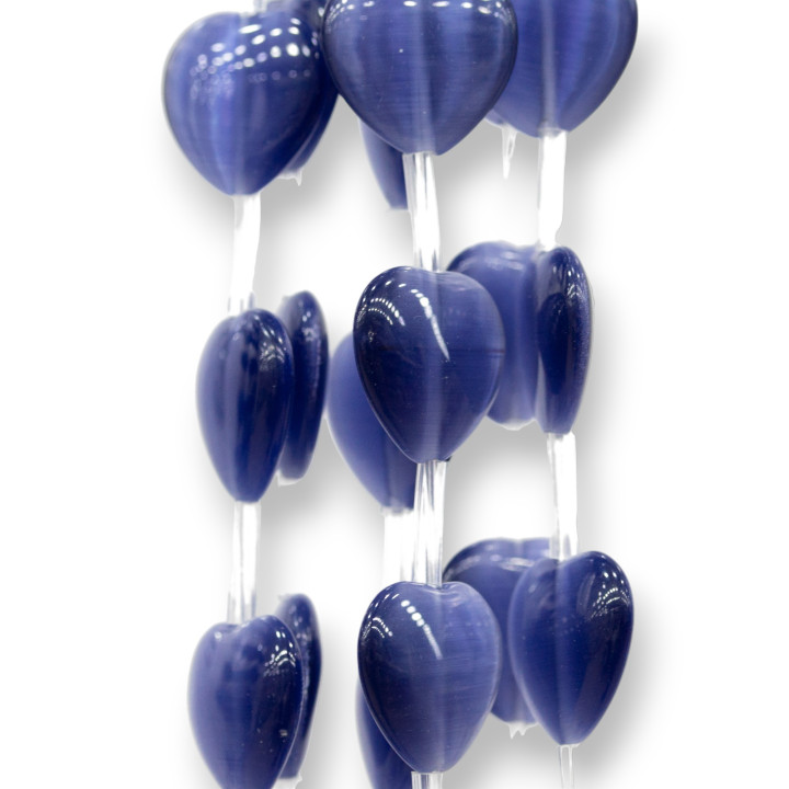 Cat's Eye Heart Plate 16mm Blue Grey