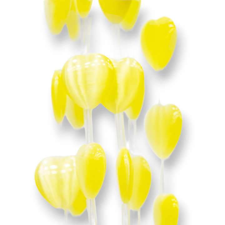 Ojo de Gato Corazón Plano 16mm Amarillo