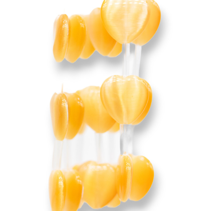 Cat's Eye Heart Plate 16mm Peach