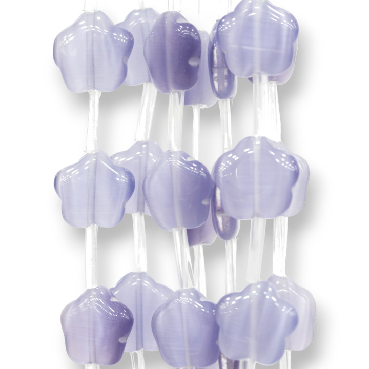 Cat's Eye Flower 5 Blütenblätter Flach 14mm Hellblau Grau