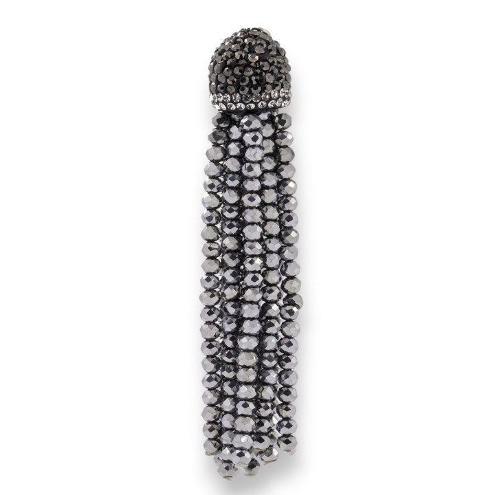 Nappine Di Cristalli Con Coppetta Di Marcasite 14x75mm 2pz Silver