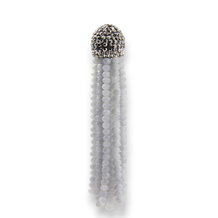 Nappine Di Cristalli Con Coppetta Di Marcasite 14x75mm 2pz Ice Matte