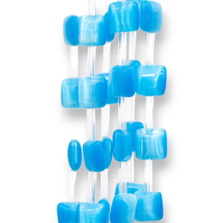 Katzenauge blau Quadrat 10 mm flach