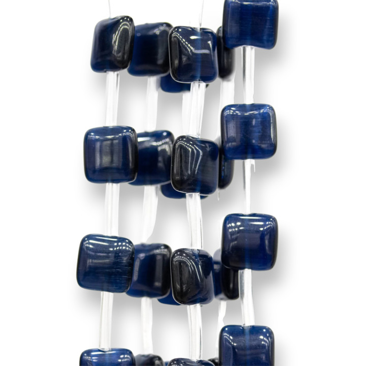 Katzenauge quadratisch quadratisch 10mm Dunkelblau