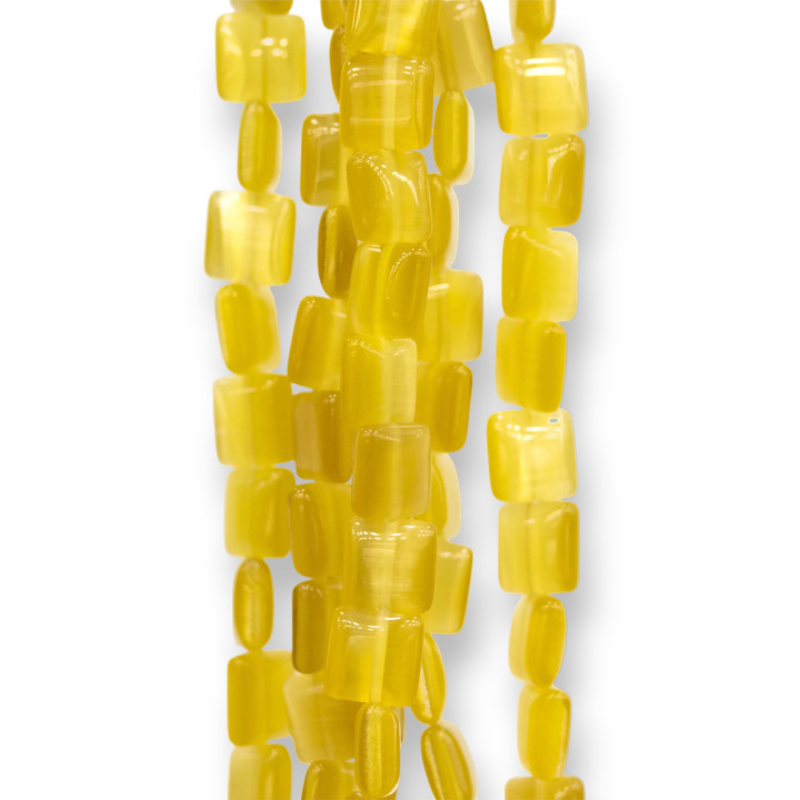 Cat's Eye Flat Square 6mm Ωχρα