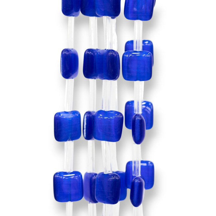 Oeil de Chat Carré Plat 10mm Bleu