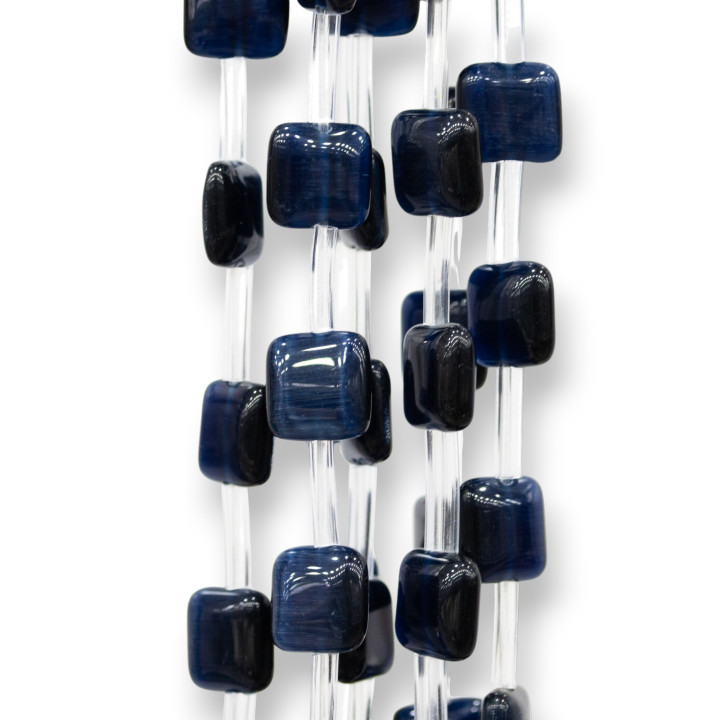 Flat Square Cat's Eye 10mm Dark Blue