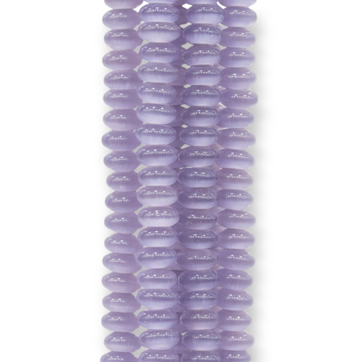 Katzenauge Rondelle 8x4mm Flieder