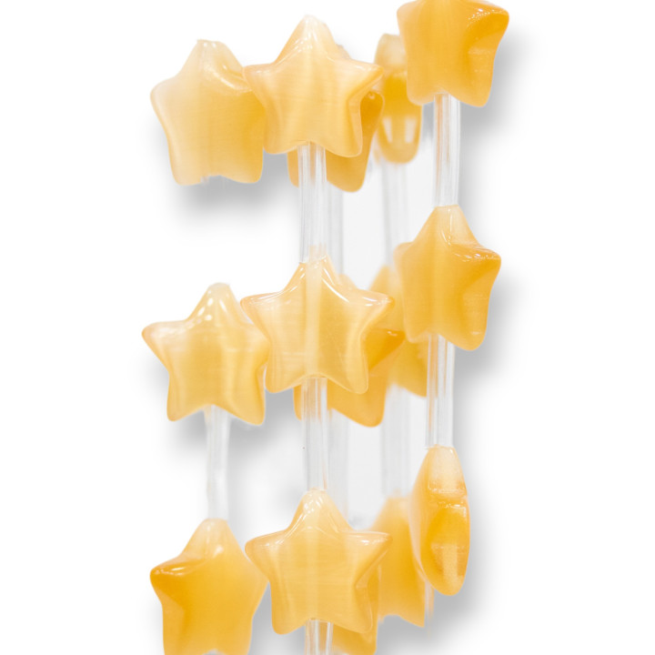 Cat's Eye Star 5 Punkt flach 14mm Orange