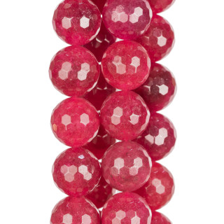 Faceted Ruby Jade 18mm Raw