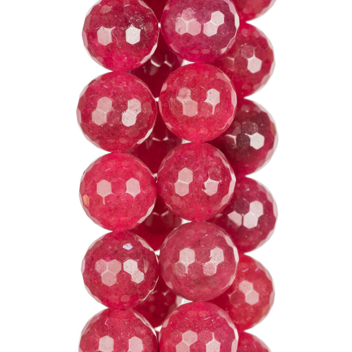 Faceted Ruby Jade 18mm Raw