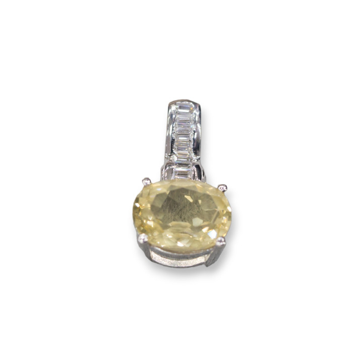 Pendentif Argent 925 10x18mm Citrine
