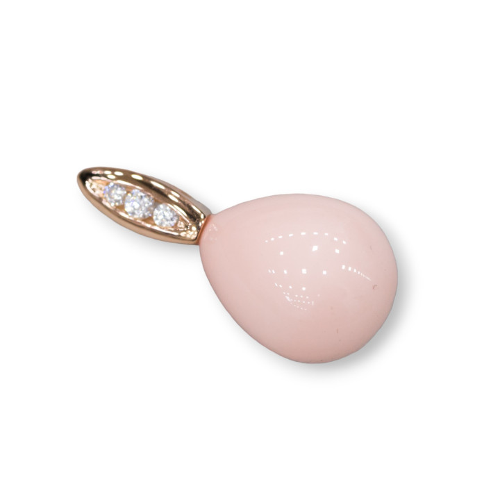 Pendente Di Argento 925 Con Perle Di Maiorca 12x26mm