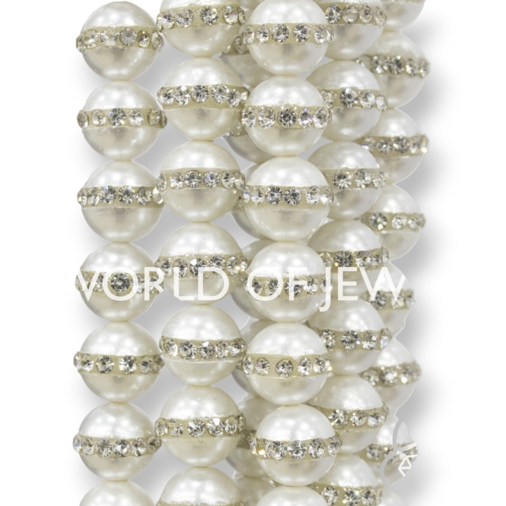 Majorcan Pearls With Smooth Round Rhinestones 08mm