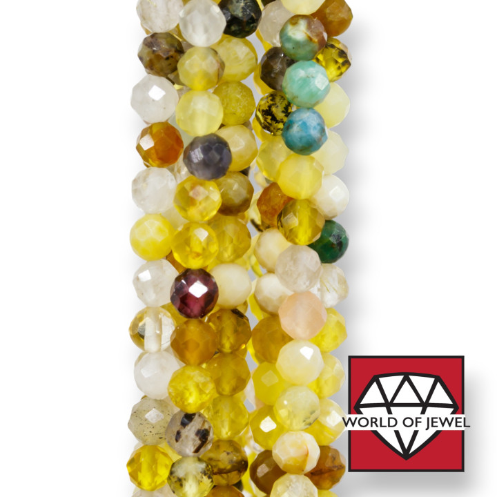 Quarzo Mix 3 Perlina Tonda Sfaccettata Diamond Cut 3mm