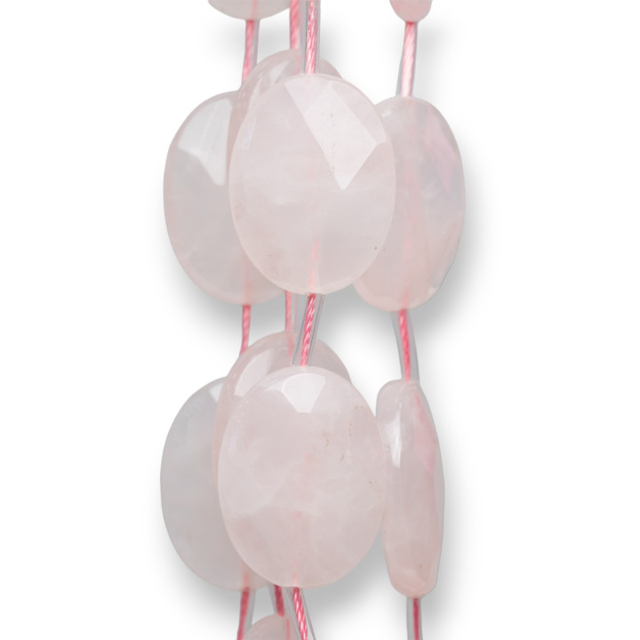 Quartz Rose Ovale Plat Facette 22x30mm 10pcs Transparent