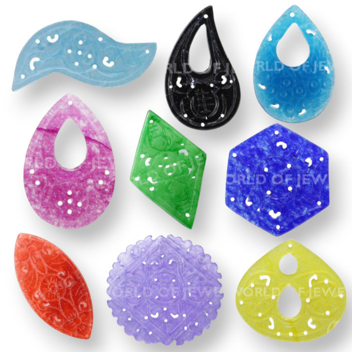 STOCK 20 PIECES Burma Jade Component Random Mixed Shapes