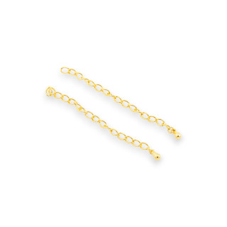 925 Silver Necklace Extension Chain 3.5mm Length 70mm 6pcs Golden