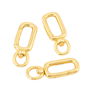 925 Silber Hakenverschluss 7,5x20mm 3St. Golden