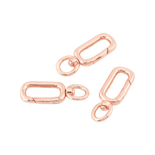 Ασημένιο κούμπωμα με γάντζο 925 7,5x20mm 3τμχ Ροζ χρυσό