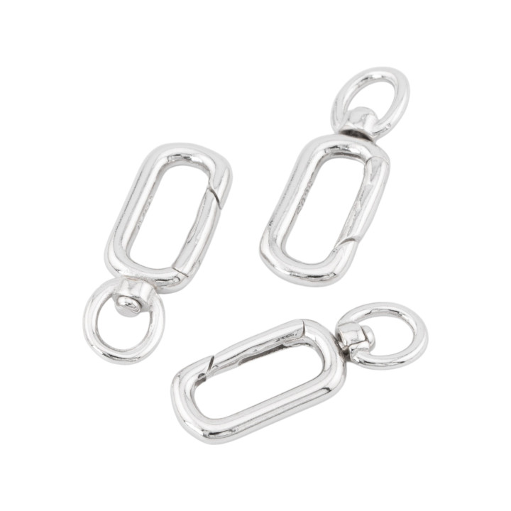 Chiusura A Gancio Di Argento 925 7,5x20mm 3pz Rodiato