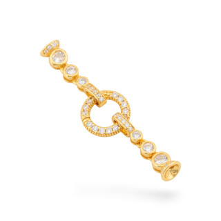 Chiusura A Scatto Di Argento 925 11x45m Con Coppette Da 5,5mm 1pz Dorato