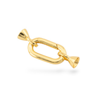 Cierre a presión de plata 925 9x28 mm con copas de 5,5 mm 1 pieza Dorado