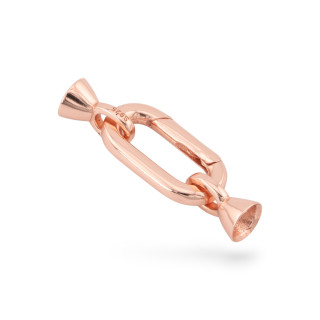 Schnappverschluss aus 925er Silber, 9 x 28 mm, mit 5,5 mm großen Bechern, 1 Stück Roségold