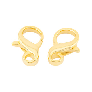 925 Silber Infinity Karabinerverschluss 12x18mm 2St. Golden