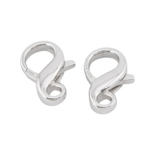 Fermoir Homard Infini en Argent 925 12x18mm 2pcs Plaqué Rhodium