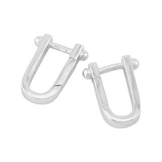 Fermoir Snap en Argent 925 13x18mm 2pcs Plaqué Rhodium