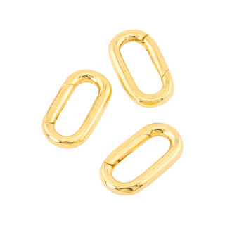 Fermoir Snap Ovale en Argent 925 9x17mm 3pcs Doré