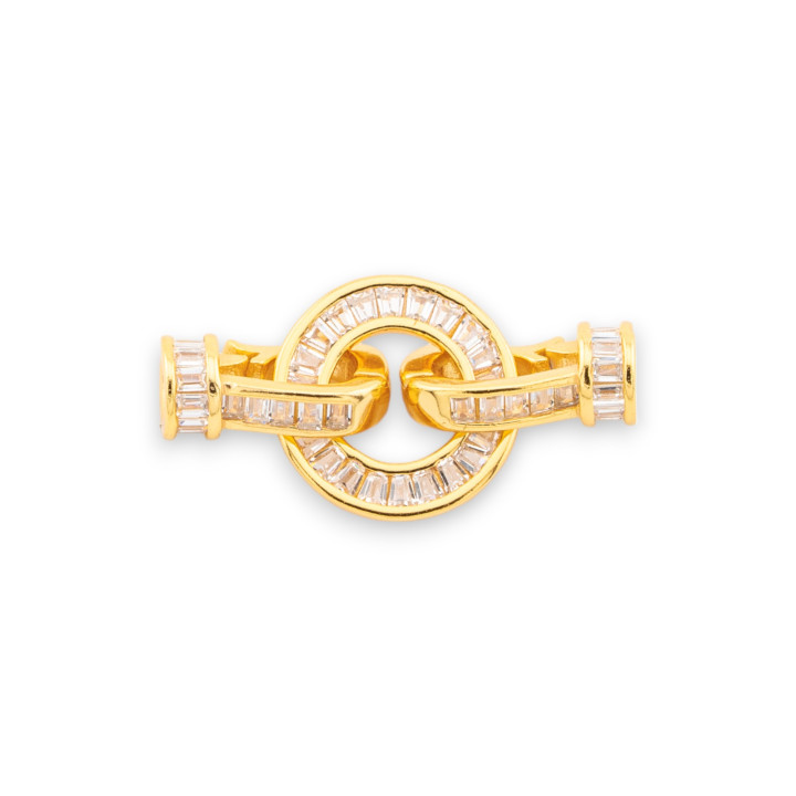 Chiusure Di Argento 925 Con Zirconi Dorato 2 pz