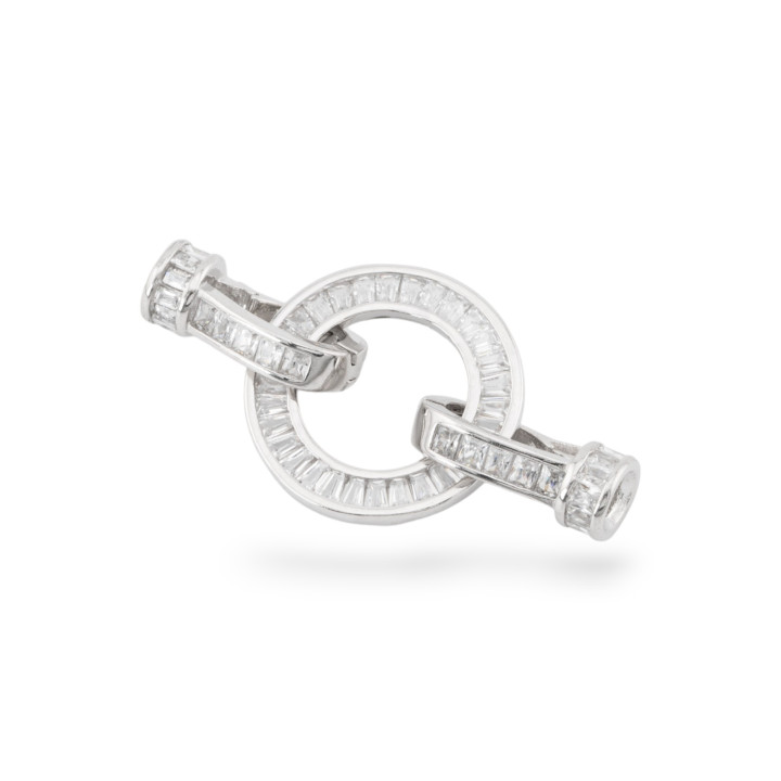 Chiusure Di Argento 925 Con Zirconi Rodiato 1 pz