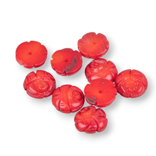 Komponente Rote Bambuskorallenrosen Halbloch 5gr