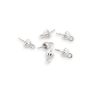 Copas finales para colgante de plata 925 4 mm 20 piezas rodiadas