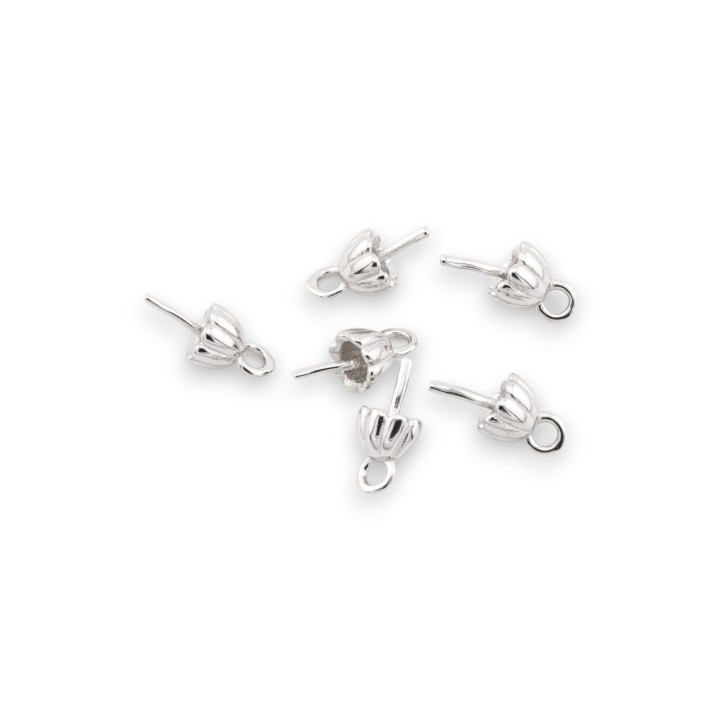 Copas finales para colgante de plata 925 4 mm 20 piezas rodiadas