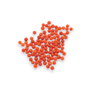 Rote Bambuskoralle, glatte Kugel, 2,0–3,0 mm, ohne Loch, 5 Gramm
