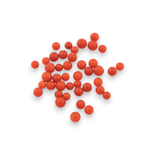 Red Bamboo Coral Smooth Sphere 2,5-3,5mm Χωρίς Τρύπα 5 γραμμάρια