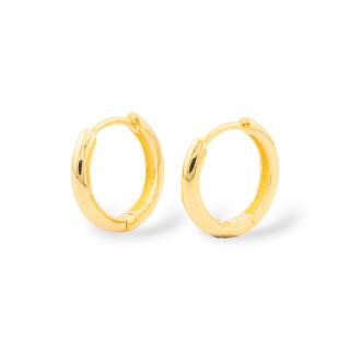 Orecchini Perno Di Argento 925 Con Cerchietto 15x2,5mm 3 Paia Dorato