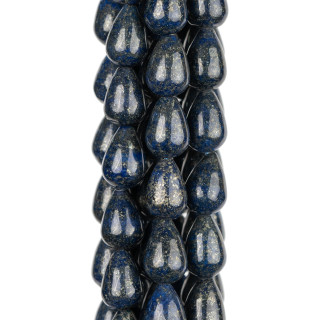 Rohblaue Lapislazuli-Tropfen Briolette Glatt 08x12mm Dunkel