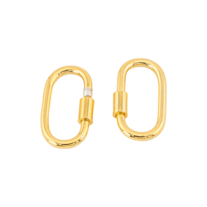 Chiusura Di Argento 925 A Vite Ovale 9x15mm 5pz Dorato