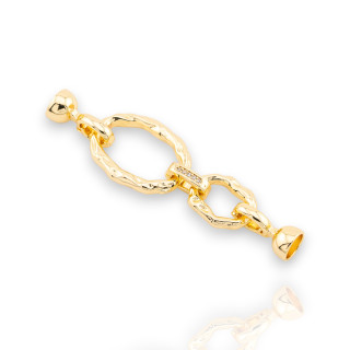 Chiusura di Bronzo 60x17mm Con Coppette Da 7mm 6pz Dorato