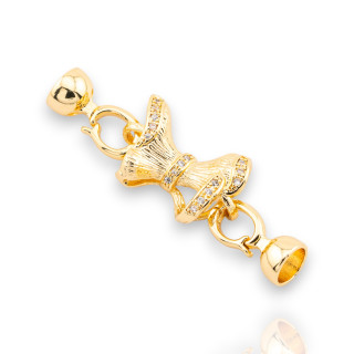 Broche Bronce Con Circonitas Con Copas 13x43mm 5ud Dorado