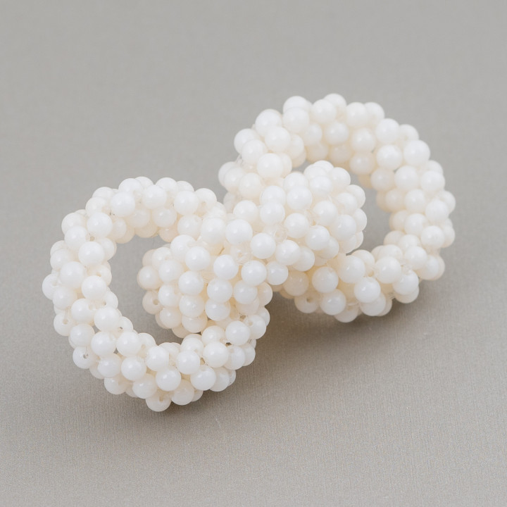 Componenti Maglia Intrecciate A 3 di Corallo 3mm Diam Singola Maglia 28x55mm Bianco