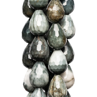 Gotas Ojo de Halcón Briolette Facetadas 15x20mm